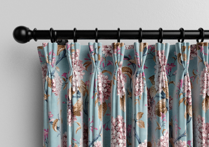 Bouquet Velvet, Cornflower - Made to Measure Curtain - Image 11